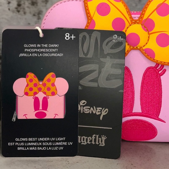 Pastel Ghost Minnie Mouse Glow-in-the-Dark Backpack and Matching Zip Wal… - Picture 9 of 9
